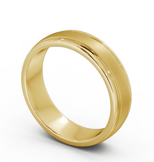  Mens Grooved Wedding Ring 18K Yellow Gold - Halwell (Matt) WBM26B_YG_THUMB1 
