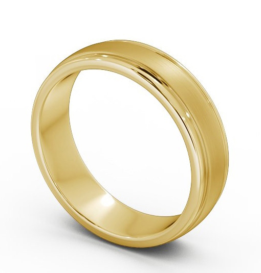  Mens Grooved Wedding Ring 9K Yellow Gold - Halwell (Matt) WBM26B_YG_THUMB1 
