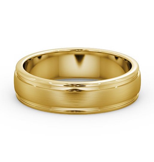  Mens Grooved Wedding Ring 9K Yellow Gold - Halwell (Matt) WBM26B_YG_THUMB2 