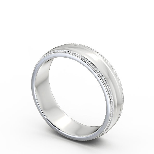 Mens Milgrain Wedding Ring 18K White Gold - Limbury