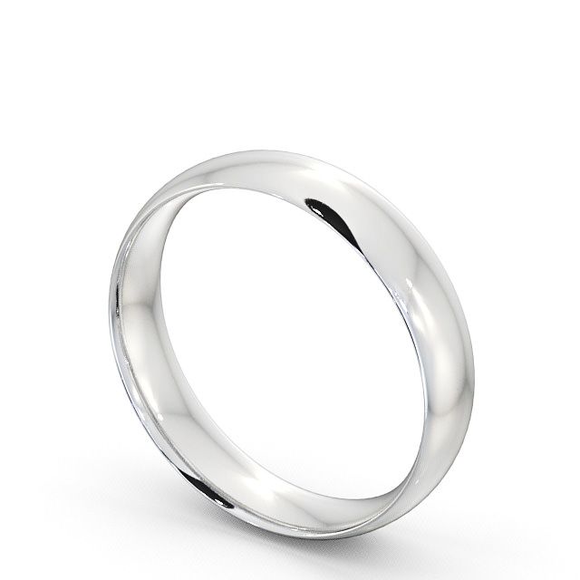 Mens Plain Wedding Ring Platinum - Traditional Court WBM2_WG_SIDE