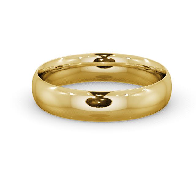 Mens Plain Wedding Ring 18K Yellow Gold - Traditional Court WBM2_YG_FLAT