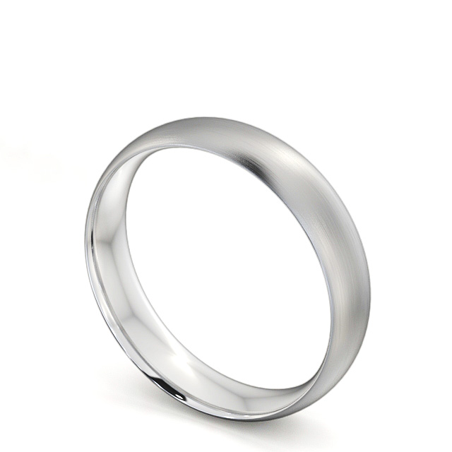 Mens Plain Wedding Ring Palladium - Traditional Court (Matt) WBM2B_WG_SIDE