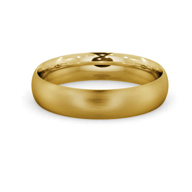Mens Plain Wedding Ring 9K Yellow Gold - Traditional Court (Matt) WBM2B_YG_FLAT