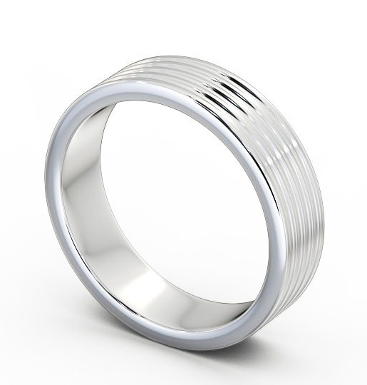  Mens Ribbed Wedding Ring 9K White Gold - Minera WBM31_WG_THUMB1 