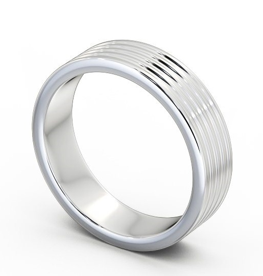 Mens Ribbed Wedding Ring 9K White Gold WBM31_WG_THUMB1_1.jpg 