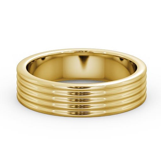  Mens Ribbed Wedding Ring 18K Yellow Gold - Minera WBM31_YG_THUMB2 