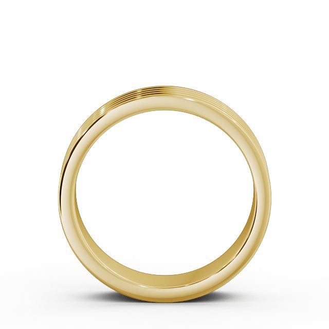 Mens Ribbed Wedding Ring 18K Yellow Gold - Minera WBM31_YG_UP