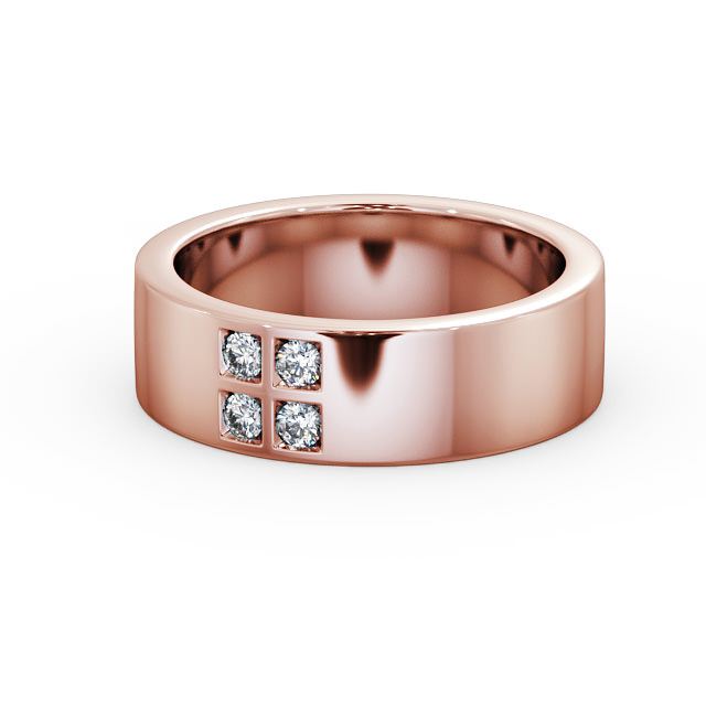 Mens Diamond 0.12ct Wedding Ring 18K Rose Gold - Newton WBM32_RG_FLAT