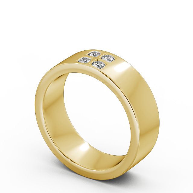 Mens Diamond 0.12ct Wedding Ring 9K Yellow Gold - Newton