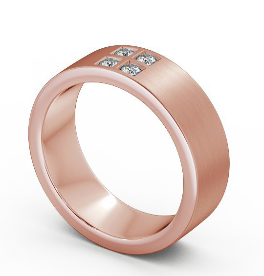  Mens Diamond 0.12ct Wedding Ring 18K Rose Gold - Newton (Matt) WBM32B_RG_THUMB1 