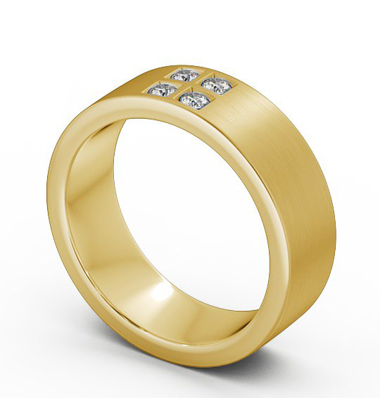  Mens Diamond 0.12ct Wedding Ring 9K Yellow Gold - Newton (Matt) WBM32B_YG_THUMB1 