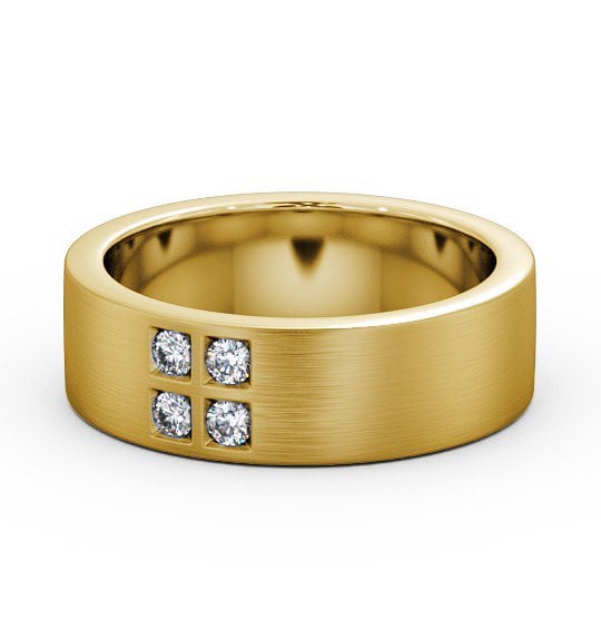  Mens Diamond 0.12ct Wedding Ring 9K Yellow Gold - Newton (Matt) WBM32B_YG_THUMB2 