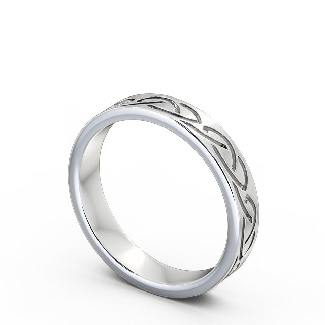 Mens Celtic Style Wedding Ring Palladium - Briana WBM34_WG_SIDE