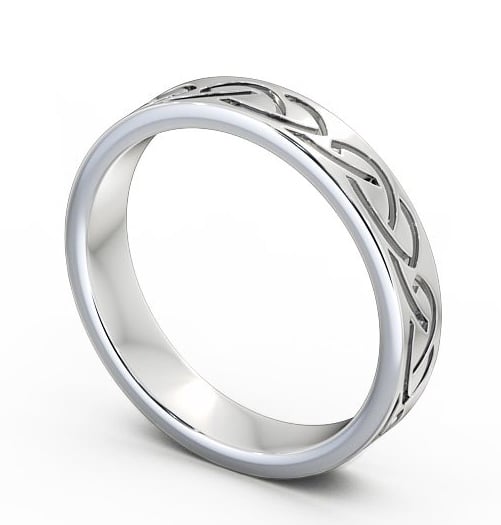  Mens Celtic Style Wedding Ring 9K White Gold - Briana WBM34_WG_THUMB1 
