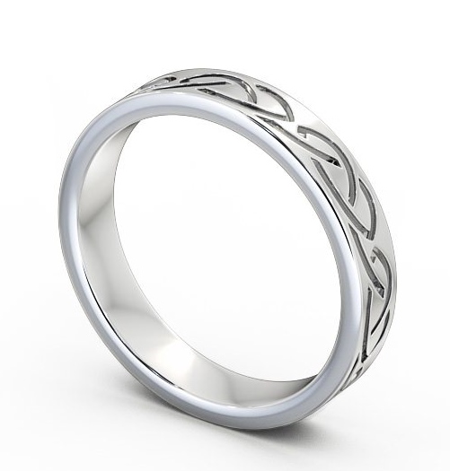  Mens Celtic Style Wedding Ring 18K White Gold - Briana WBM34_WG_THUMB1_2 