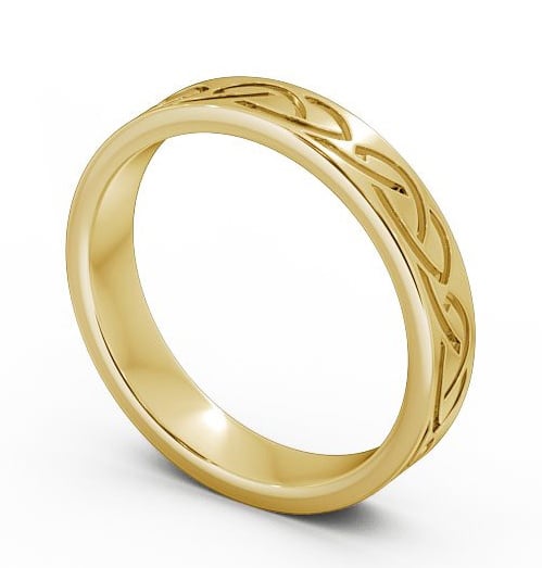  Mens Celtic Style Wedding Ring 9K Yellow Gold - Briana WBM34_YG_THUMB1 