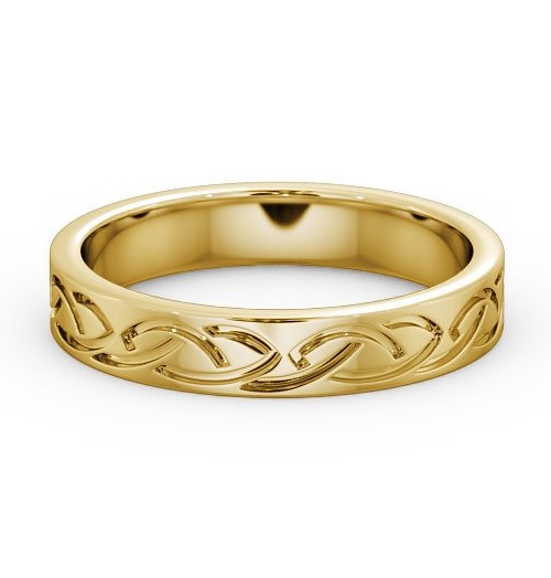 Mens Celtic Style Wedding Ring 18K Yellow Gold - Briana WBM34_YG_THUMB2 