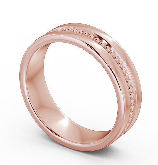 Mens Central Milgrain Wedding Ring 9K Rose Gold WBM35_RG_THUMB1