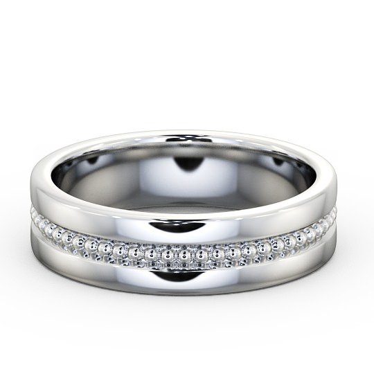  Mens Milgrain Wedding Ring Platinum - Tallow WBM35_WG_THUMB2 
