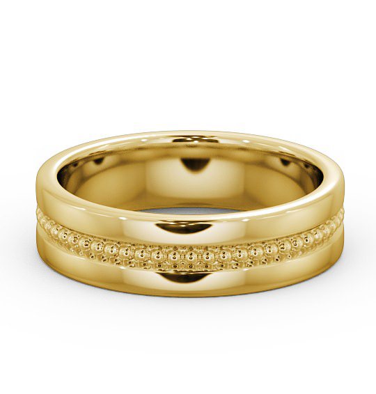  Mens Milgrain Wedding Ring 9K Yellow Gold - Tallow WBM35_YG_THUMB2 