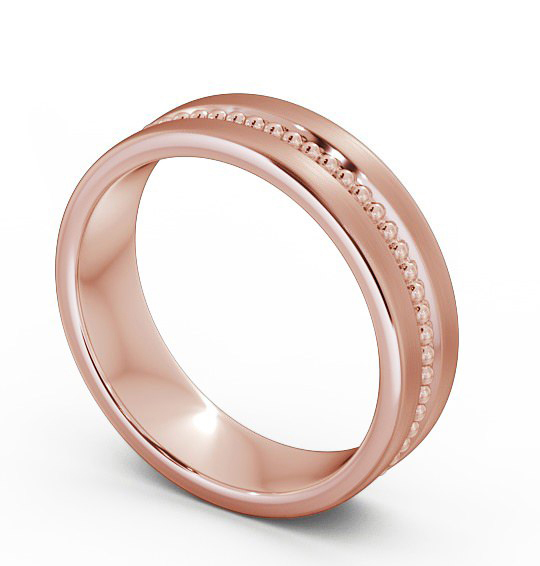  Mens Milgrain Wedding Ring 9K Rose Gold - Tallow (Matt) WBM35B_RG_THUMB1 