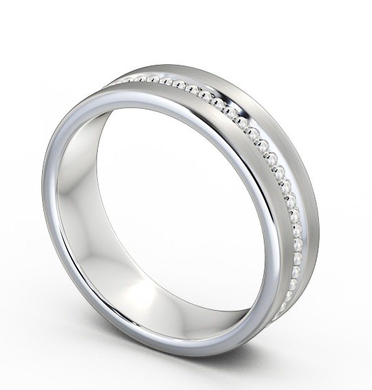  Mens Milgrain Wedding Ring Platinum - Tallow (Matt) WBM35B_WG_THUMB1 