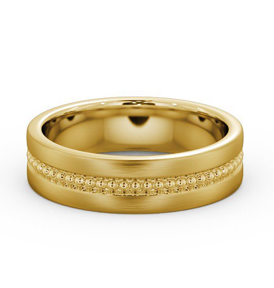  Mens Milgrain Wedding Ring 9K Yellow Gold - Tallow (Matt) WBM35B_YG_THUMB2 