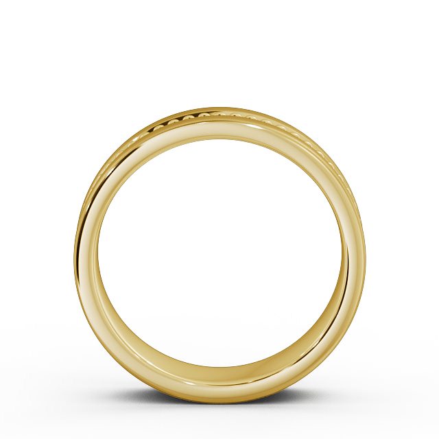 Mens Milgrain Wedding Ring 9K Yellow Gold - Tallow (Matt) WBM35B_YG_UP