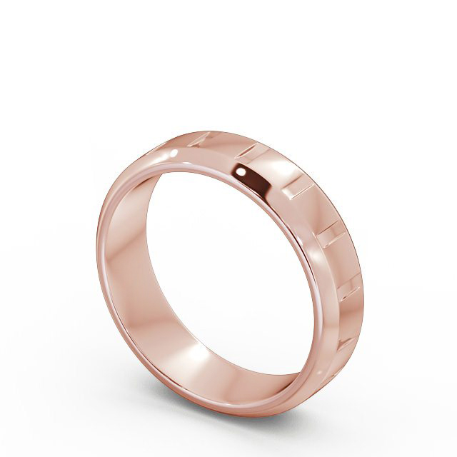 Mens Tapered Wedding Ring 9K Rose Gold - Selson WBM36_RG_SIDE