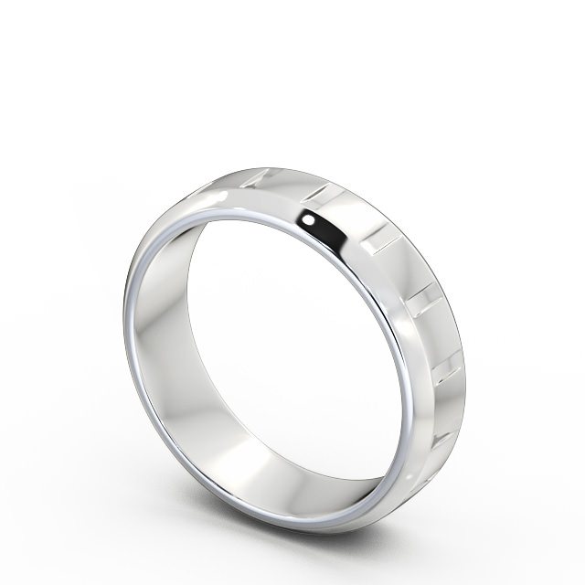 Mens Tapered Wedding Ring Platinum - Selson WBM36_WG_SIDE