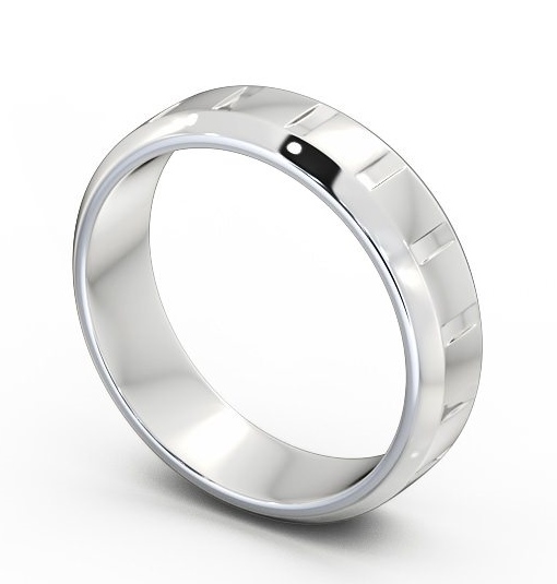  Mens Tapered Wedding Ring 18K White Gold - Selson WBM36_WG_THUMB1_1 
