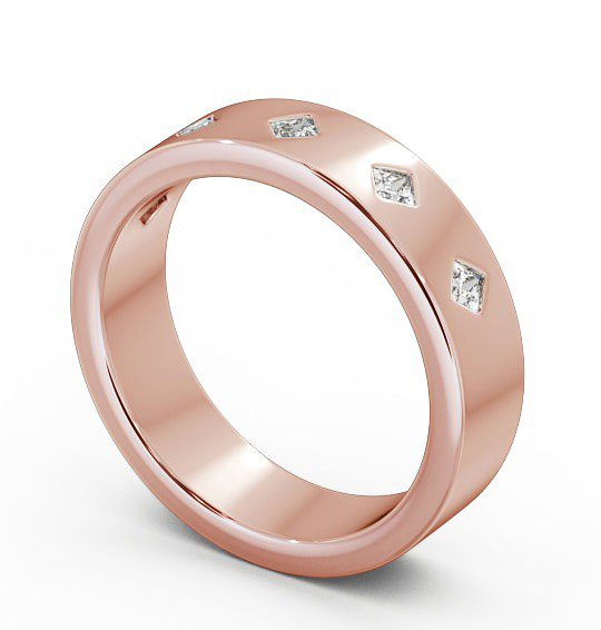Mens Princess Diamond 0.25ct Wedding Ring 18K Rose Gold WBM37_RG_THUMB1