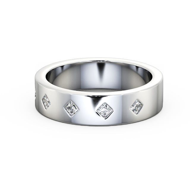 Mens Diamond 0.25ct Wedding Ring 9K White Gold - Aikton WBM37_WG_FLAT
