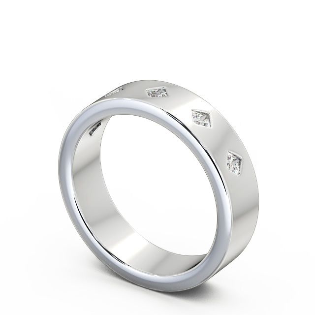 Mens Diamond 0.25ct Wedding Ring 18K White Gold - Aikton WBM37_WG_SIDE
