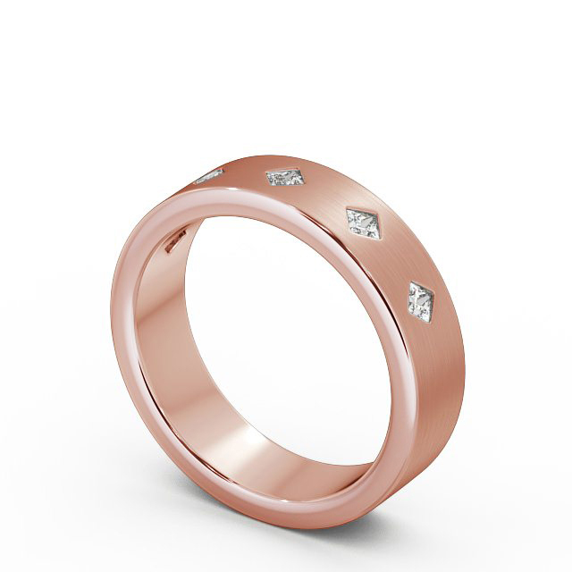 Mens Diamond 0.25ct Wedding Ring 18K Rose Gold - Aikton (Matt) WBM37B_RG_SIDE