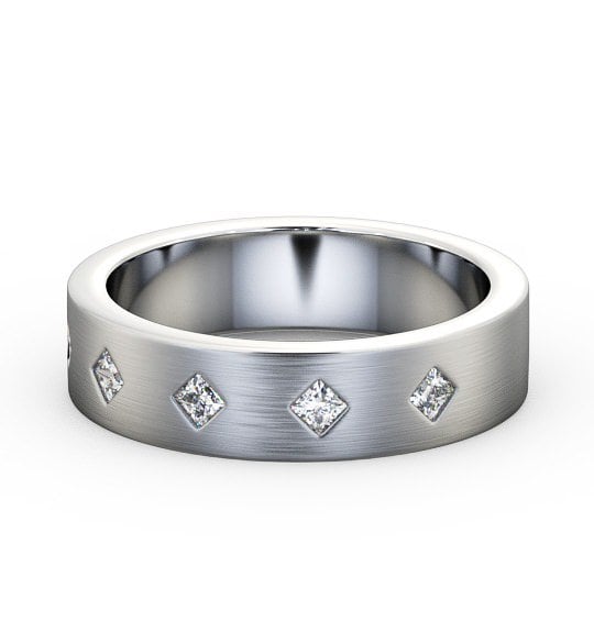 Mens Diamond 0.25ct Wedding Ring 18K White Gold - Aikton (Matt) WBM37B_WG_THUMB2 