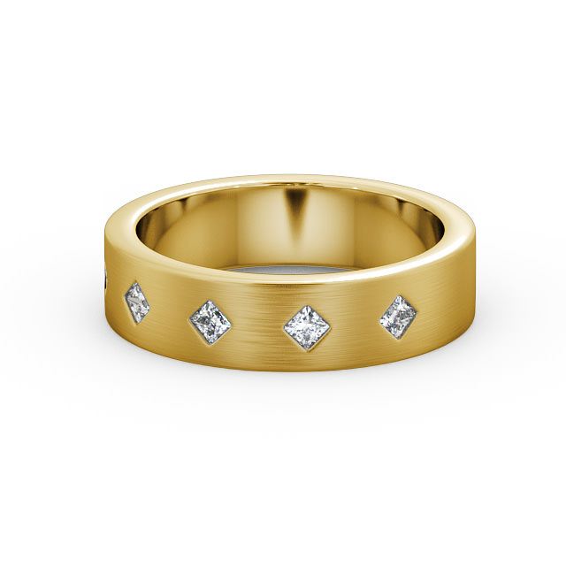 Mens Diamond 0.25ct Wedding Ring 9K Yellow Gold - Aikton (Matt) WBM37B_YG_FLAT
