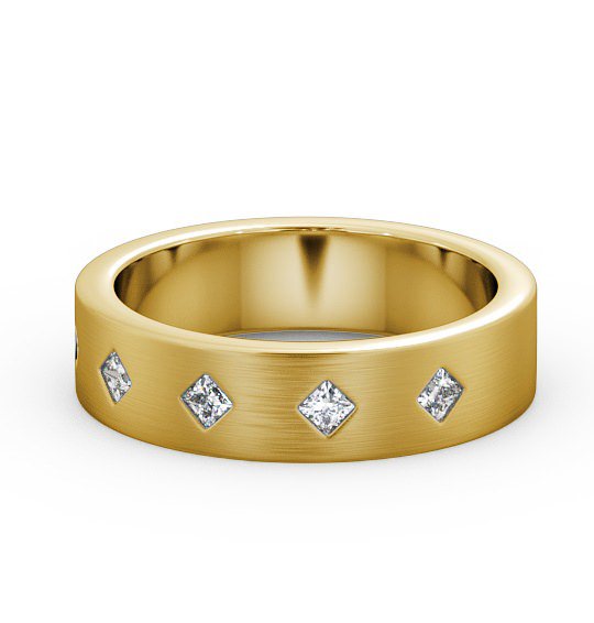  Mens Diamond 0.25ct Wedding Ring 9K Yellow Gold - Aikton (Matt) WBM37B_YG_THUMB2 