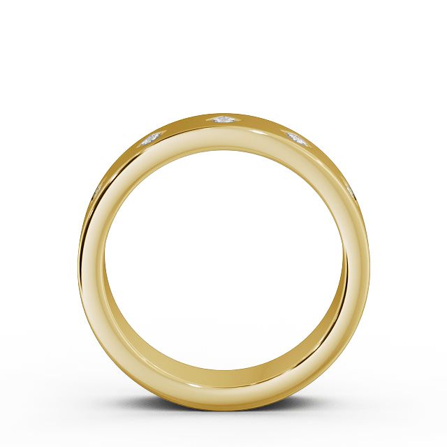 Mens Diamond 0.25ct Wedding Ring 9K Yellow Gold - Aikton (Matt) WBM37B_YG_UP