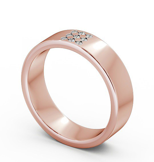 Mens Round Diamond 0.06ct Wedding Ring 18K Rose Gold WBM38_RG_THUMB1 