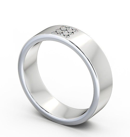  Mens Diamond 0.06ct Wedding Ring 18K White Gold - Barugh WBM38_WG_THUMB1 