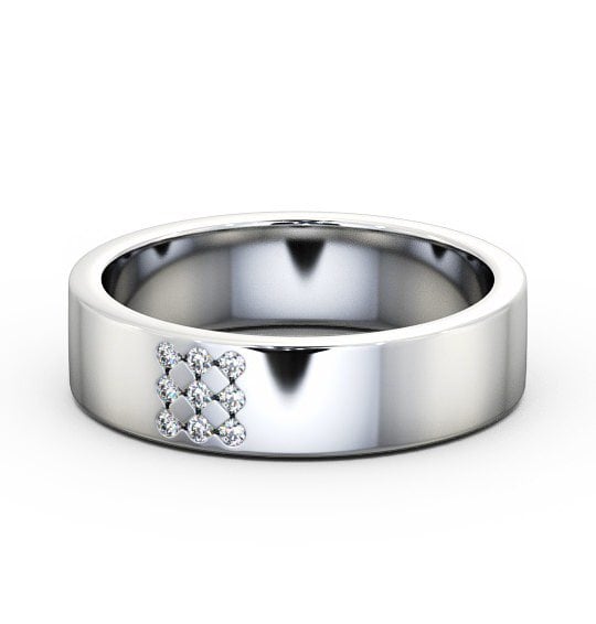Mens Round Diamond 0.06ct Wedding Ring Platinum WBM38_WG_THUMB2 