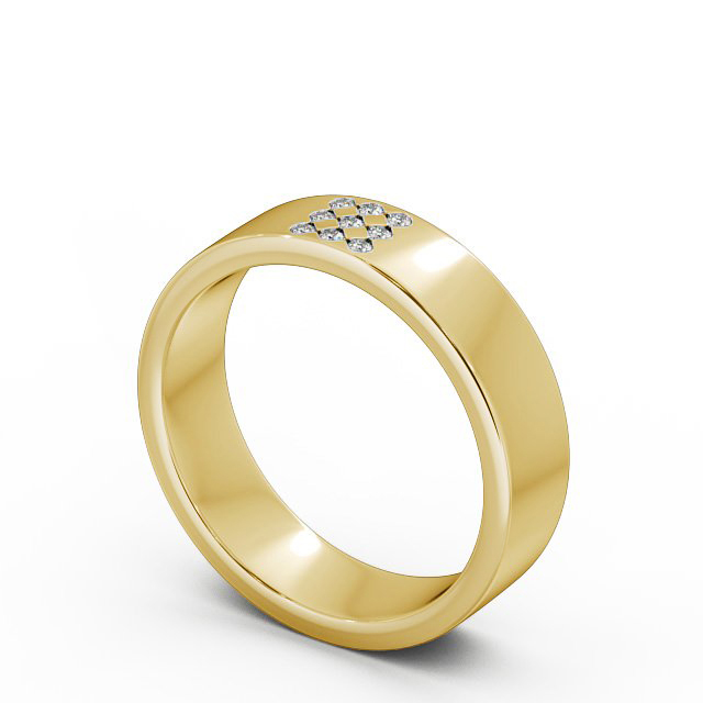 Mens Diamond 0.06ct Wedding Ring 9K Yellow Gold - Barugh WBM38_YG_SIDE
