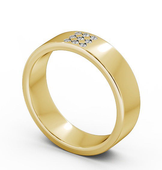 Mens Diamond 0.06ct Wedding Ring 9K Yellow Gold - Barugh WBM38_YG_THUMB1