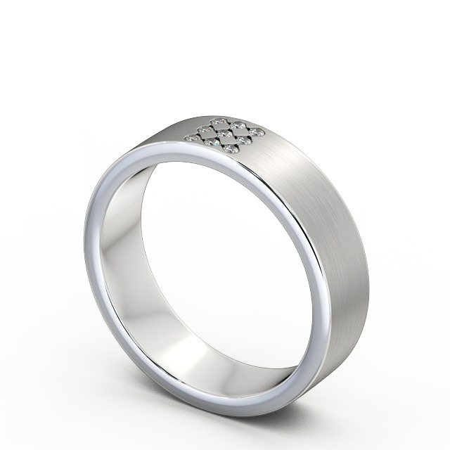 Mens Diamond 0.06ct Wedding Ring Palladium - Barugh (Matt) WBM38B_WG_SIDE
