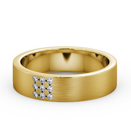  Mens Diamond 0.06ct Wedding Ring 9K Yellow Gold - Barugh (Matt) WBM38B_YG_THUMB2 