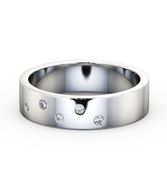 Mens Round Diamond 0.07ct Wedding Ring Platinum WBM39_WG_THUMB2 