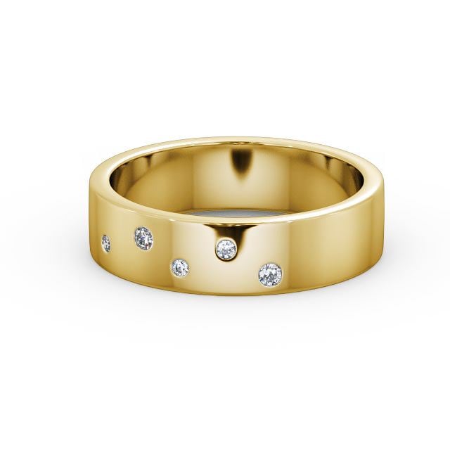 Mens Diamond 0.07ct Wedding Ring 18K Yellow Gold - Chirton WBM39_YG_FLAT