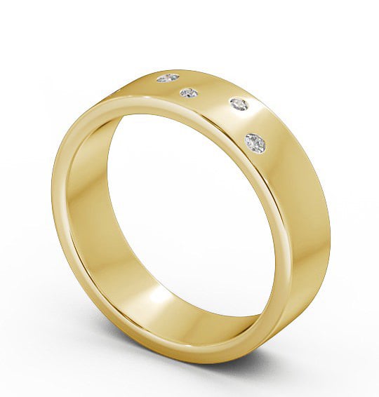 Mens Round Diamond 0.07ct Wedding Ring 18K Yellow Gold WBM39_YG_THUMB1